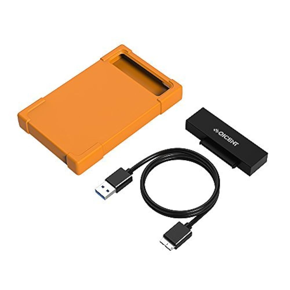 Бокс usb 3.0 для внешнего hdd. Кейс для hdd с резиновыми. auto adapter case. qicent.