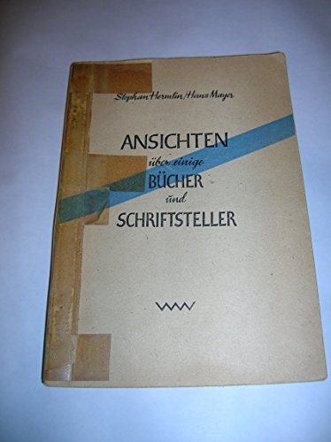 Ansichten über einige Bücher und Schriftsteller