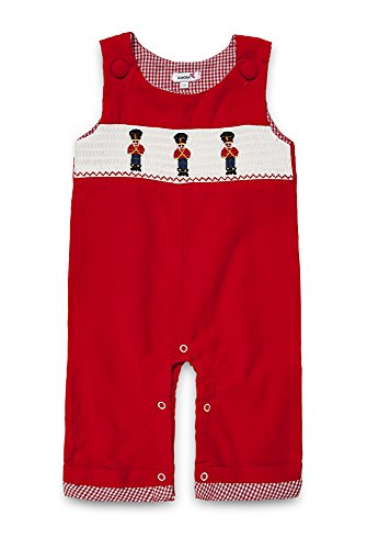 Aurora Royal Baby Boys Embroidered Red Corduroy Dungarees 6-9M