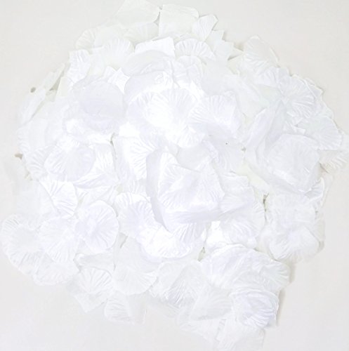 500 weiße Rosenblätter, Stoff, reinweiß – Hochzeitsdeko, Taufe, Kommunion, Konfirmation, Valentinstag, Heiratsantrag, Streudeko, Romantisch, Basteln, weiss, künstliche Blütenblätter - 8