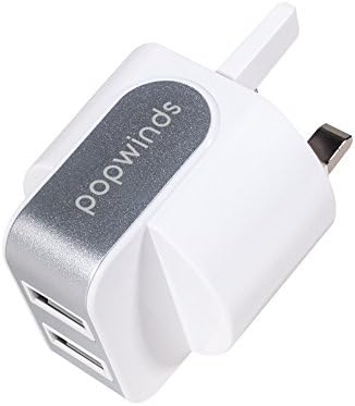 Popwinds CE Certificated 5V 2.1A 100V-240V UK Plug USB Port AC to DC Power Adaptor Wall Charger Dock Travel Mains Charger Compatible with Apple iPhone 7 7 PLUS 6 6 Plus, iPod Samsung Galaxy S6 S5 S4, HTC, LG Sony / MP3 MP4 Player Charger