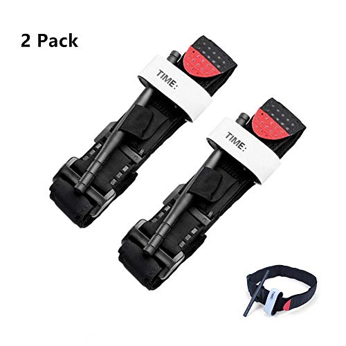 Kuiji Laccio emostatico tattico da 2 pacchi, Cinturino emostatico Cintura da Combattimento Applicazione Punta Rossa Militare Medico Cat Emergenza per l'escursionismo