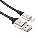 Produktbild InfoTechnica [Apple MFi Zertifiziert] Vollständig umkehrbar exquisites geflochtenes Premium Nylon Lightning Kabel,in 2 Meter Länge, High-Speed, ohne Verwickeln, vollständig umkehrbares USB-Datenkabel mit Streamline-Design in Aluminium-Legierung. Für iPhone 6s / 6 / 6 Plus / 6s Plus, iPad Pro / Air / Mini and weitere (Lightning-Kabel, Schwarz)