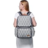 lekebaby Wickeltasche Rucksack mit Windel Bärendesign Matte für Mom und Dad, grau - 6