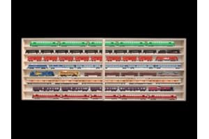 Alsino 2E42ALR Vetrina espositiva | 180 cm x 75,5 cm x 10,5 cm | in legno dl betulla non trattato | 8 ripiani | 8 ante plexiglass scorrevoli | Con Guide | Scala H0 e N