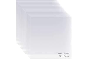 EGOSKY 15 Stücke Mylar Schablonenblätter 30.5x30.5cm Mylar Folie Schablonen Mylarfolien Halbtransparent Stencil zur Verwendung mit Silhouette-Maschinen 6 Mil