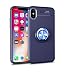 Produktbild IJIA Case Hülle für Apple iPhone XS Max (6.5") - Blau Schutzhülle Kohlefaser Weich TPU Silikon Case Sport im Freien Mit 360° drehbare magnetische Blau Ring Standplatz Handyhülle