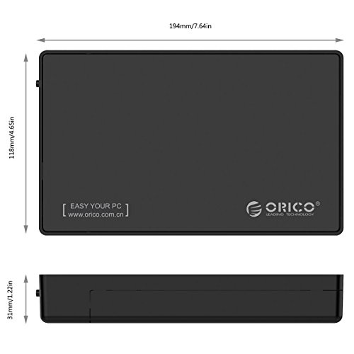 ORICO USB 3.0 externe Festplatte Gehäuse Caddy für 8,9 cm SATA III HDD – UASP für SATA 6 Gbit/s - 7