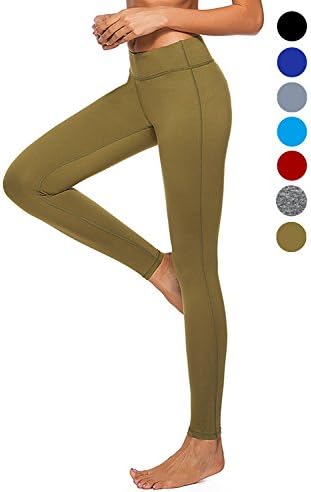 dh Garment Women's Leggings High Waist Yoga Pants with Hidden Pocket (Yellow, X-Large/UK 20-22)