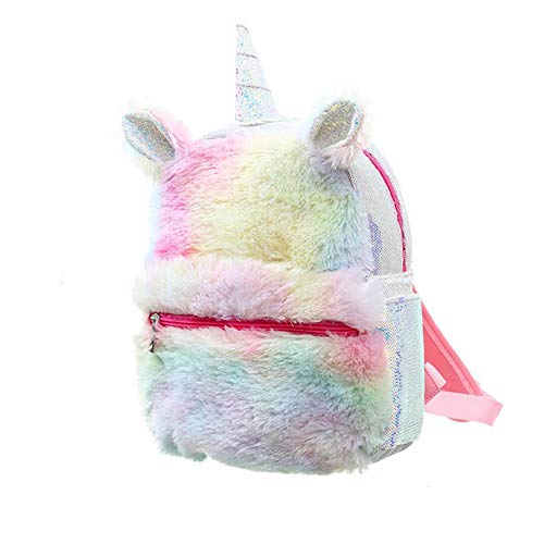 Là Vestmon Bébé Filles Doux en Peluche Sequin Licorne Sac À Dos Tout-Petits Enfants Petit Animal Mignon Dessin Animé Sac À Dos Mini Enfants École Sac À Bandoulière Voyage Sac À Dos