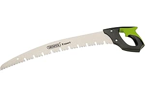 Draper Expert 500 mm Pruning Saw | Curved Blade Heavy Duty Hand Saw | Pruning Tree Tool | Soft Grip| Cutting Gardening Tool | 44997, Green and Black