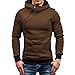 Produktbild TINGSU Herren Kapuzenpullover Herbst Winter halber Reißverschluss Langarm Hoodie Fashion Sweatshirt M braun