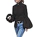 Produktbild Yvelands Damen Mode Blusen Lange Ärmel Weisefrauen beiläufige volle Hülsen-Laterne-Hülsen-hoher Kragen-Feste Feste Bluse(Schwarz,M)