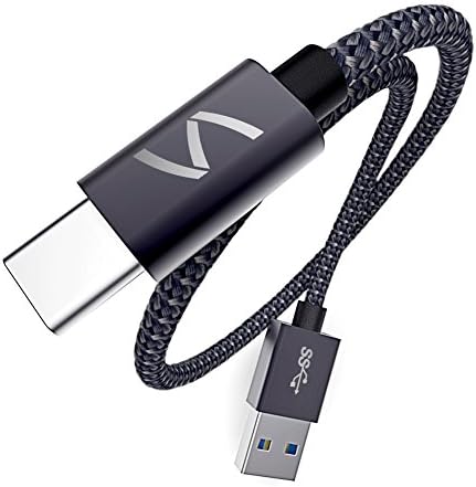 Type C to USB 3.0 Cable Syncgreen 0.2m Nylon Braided Charging Cable for new MacBook, Google Pixel, Samsung Galaxy S8, Nexus 5X / 6P, OnePlus 2, Nintendo Switch, Sony Xperia XZ and More (Space Grey)