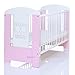 Baby Cot PRINCESS 120x60 maden of wood incl. foam mattress and 9 pieces bedding complete set