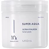 MISSHA 10 Farklı Hyaluronik Asit Kompleksi İ&ccedil;eren Arındırıcı Tonik Pad Super Aqua Ultra Hyalron Toner Pads