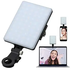 Video Conference Lighting for Computer&MacBook, 60 LED Rechargeable Laptop Webcam Lighting for Video Recording, Zoom Lighting for Computer, Remote Working, Zoom Calls, Self Broadcasting,Live Streaming