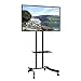 Price comparison product image KRIEGER KMC370 Mobile TV Stand/Rolling monitor tall trolley with Adjustable shelf and flat screen mount – Fits 37 to 70 Monitors – Black