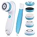 DBPOWER 6 in 1 Waterproof Electric Facial & Body Cleansing Brush with 2 Speed Settings for Skin Care, Include Detachable Handle & 5 Brush Heads and Cute Cosmetic Bag (blue)