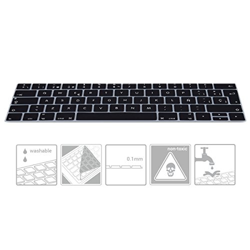 kwmobile Silikon Tastaturschutz QWERTY (Spanien) für Apple MacBook Pro 13″ / 15″ (Modelle ab Ende 2016) Touchbar Schwarz - 3