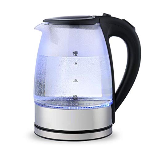 ZHANGM Bouilloire lectrique, Verre borosilicat sans BPA, cafetire 1,8 Litre sans Fil avec lumire LED, avec arrt Automatique, pour th, Flocons d'avoine, caf
