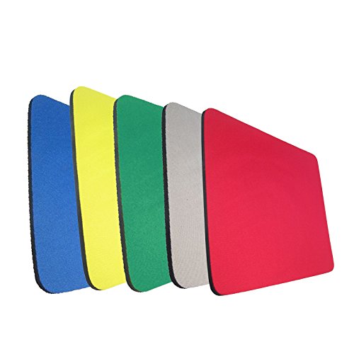 Hash ’s Fabric Mauspad Pad/Hochwertiger 5 mm dick Rutschfeste Schaumstoff 25 cm x 22 cm Farbe: Schwarz/Blau/Rot/Grün/Gelb/Grau – von Hash ’s grau - 2