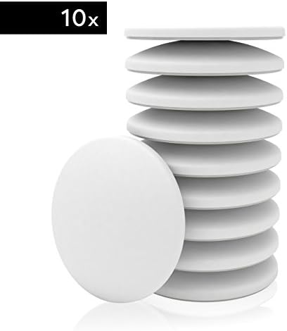 Hrdwell® Door Stop Door Stopper Protector Wall Buffer Self-Adhesive Diameter 40 mm Pack of 10 White