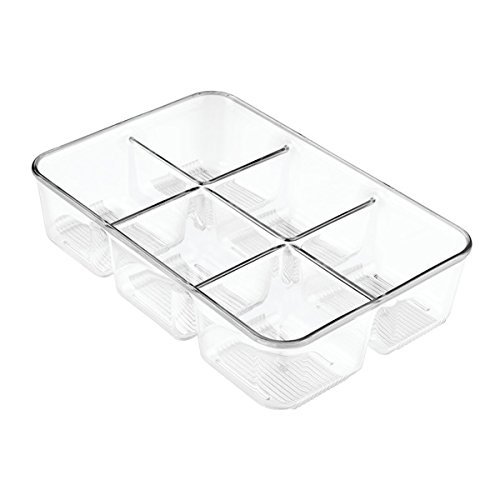 mDesign Kosmetik Organizer – transparente Aufbewahrungsbox mit sechs Fächern – Ablage aus robustem Kunststoff – durchsichtig - 5
