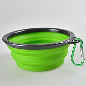 lzndeal plegable cuenco de silicona para perro cachorro gato exterior viaje portátil plegable cuenco alimentación cuenco agua de mascotas, verde