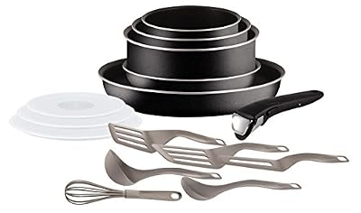Tefal L2009202 Set de poêles et casseroles - Ingenio 5 Essential Noir 15 Pièces - Tous feux sauf induction