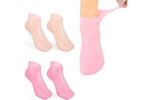 NHPY Calcetines Hidratantes de Silicona Para Pies Secos y Agrietados - 2 Pares en 2 Colores
