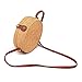 Produktbild Rattan Tasche Rund Taschen Retro Strandtasche Umhängetasche Geflochten Frauen Tasche Crossbody mit PU Leder Schulter Gurt für Einkaufen, Strand, Partys, Reisen. Durch Futurepast