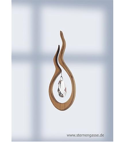 Holz Fensterdeko Herz Mit Kristall 12,5cm | Sonnenfänger Mit Swarowski Kristall | Handgefertigte Fensterdekoration