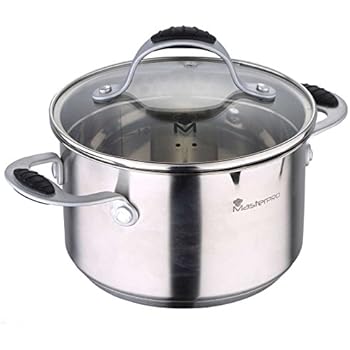 Krüger 101024A Topf mit Ausguß Edelstahl, 24 cm, induktiv