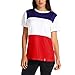 Produktbild OSYARD Damen O Neck Kurzarm Patchwork Printed Bluse Tops Kleidung T-Shirt(EU 46/XL, Red)