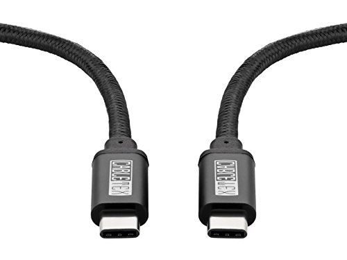 USB C Kabel auf USB 3.0 Typ C 1M Ladekabel Nylon Textilkabel Datenkabel für USB 3.1 Computer und Smartphones wie Nexus 5X, 6P, OnePlus 2, OP 3, HTC 10, MacBook Pro und viele mehr – SCHWARZ - 2