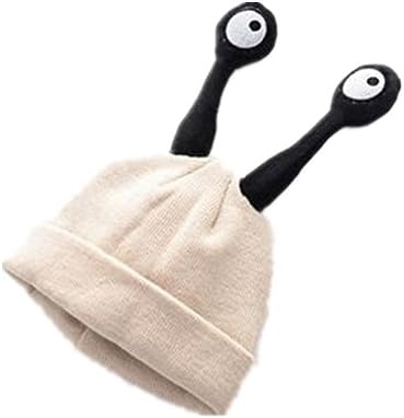 MISITE Cute Insect Antennae Hat Children's Hat Velvet Hat Autumn and Winter Boys Girls Knitting Cap (Beige)