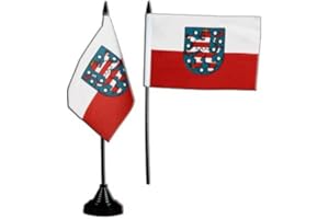 Flaggenfritze Tischflagge/Tischfahne Deutschland Thüringen + gratis Aufkleber