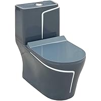 Clay Plus One Piece Premium Grade Ceramic Rimless Western Black