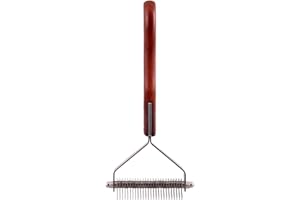 Dezynadog Dematting Coat Rake - Deshedding Brush for Dogs - Undercoat Rake for Deshedding & Detangling - Hair Stripping - Suitable for Various Coat Types, Wide 26 Tooth