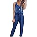 Price comparison product image Wawer Women Summer Jeans Demin Jumpsuits, Causal Elastic Waist Loose Strappy Long Beach Jumpsuit,Holiday Ladies Basic Clubwear Bodycon Romper Jumpsuit Romper (L, Deep Blue)