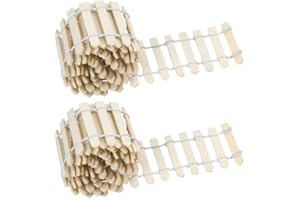 GRANVOO Miniatur Zaun Gartendekor, 2 Stück Fairy Garden Holzzaun, Puppenhaus Zubehör Fences, Puppenhaus Garten Miniatur Wichtel Zaun DIY Dekor Weihnachten, 5 * 90 cm (02)