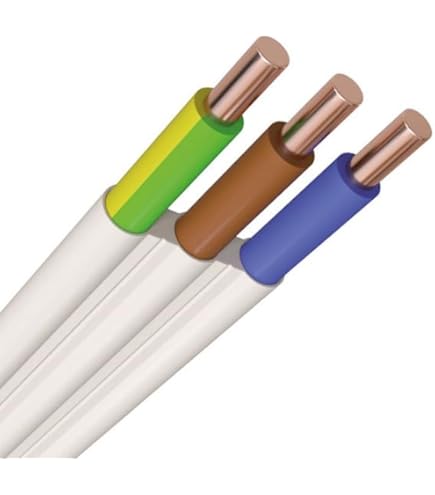 YDYp 3x1,5 mm2 platte kabel 450/750V klasse 1 kabel 100% koper ronde geleiders - 50m