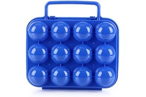 BrilliantDay Portable Porte-Oeufs/Boîte à Oeufs en Plastique pour Camping et Pique-Nique (Couleur Bleu)