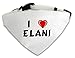 Produktbild Personalisierter Weißer Hundschal mit Aufschrift Ich liebe Elani (Vorname/Zuname/Spitzname)