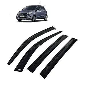 ARUN Car Door Visor Wind Deflector Rain Guard for Hyundai I10 Grand, Black, Standard (8MY55FKY)