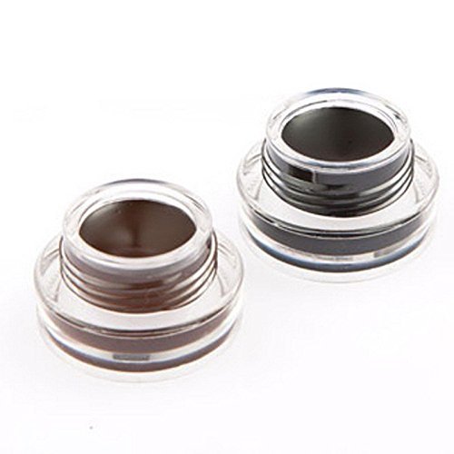 Lover Bar 2 in 1 Gel Eyeliner Kit Braun und Schwarz+Katze Formen Schablone Schminke Pinsel Set-Make Up Wasserdicht Kosmetik Creme Augen Liner-Professionelles Vegan Schatten Lang Anhaltender Lidstrich - 7