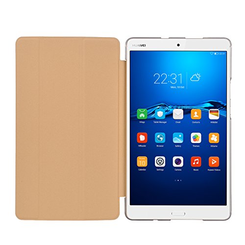 Huawei MediaPad M3 8.4 Hülle, IVSO Ultra Schlank Superleicht Ständer Slim Leder zubehör Schutzhülle für Huawei MediaPad M3 8.4 Tablet-PC perfekt geeignet (Slim-Golden) - 3