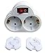 Produktbild 2-fach Steckdose mit Schalter 2 Schukostecker Doppelstecker Multistecker Adapterstecker Schutzkontakt Verteiler Mehrfachstecker