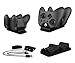 Produktbild BlueBeach® Dual-Ladestation Controller Ladegerät & 2 Akkus für XBOX ONE. Doppelladestation für 2 Controller - Play and Charge Kit System - Dual Docking Ladestation (Schwarz Vorderseite/Rückseite)
